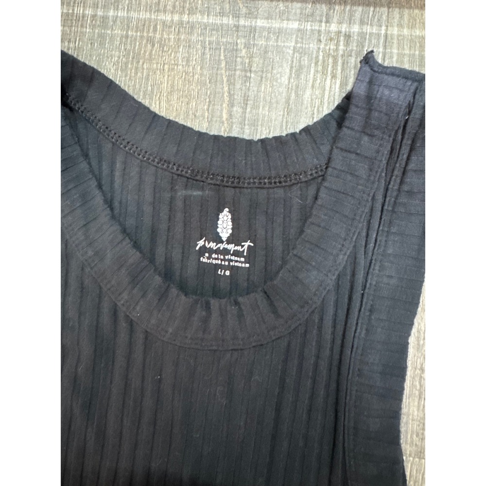 Free People Movement Ribbed Racerback Tank Top Black Size Large - Picture 2 of 3